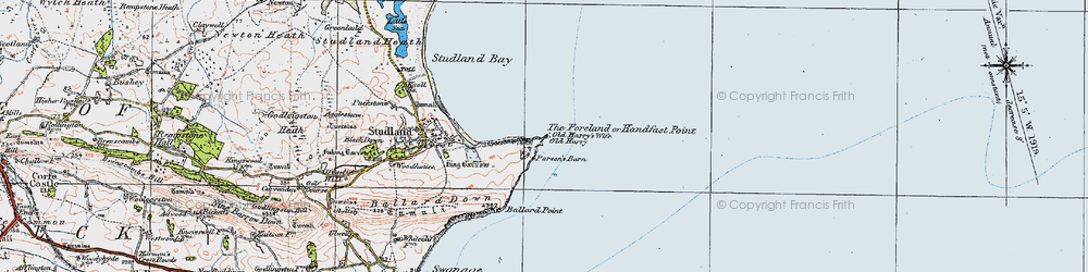 Old map of Handfast Point in 1919