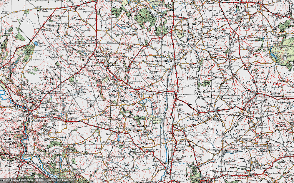 Old Map of Historic Map covering Fletcherhill in 1923