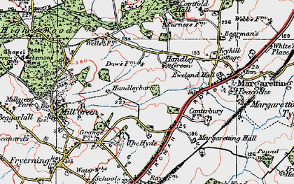 Old map of Handley Green in 1920