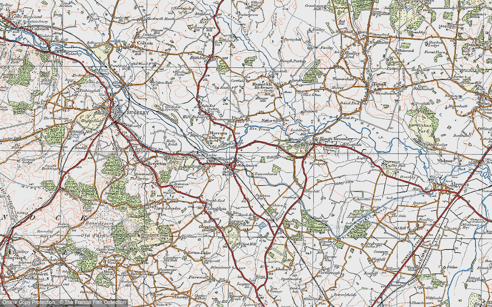 Old Map of Handsacre, 1921 in 1921