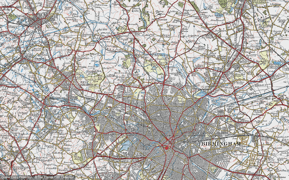 Old Map of Handsworth Wood, 1921 in 1921