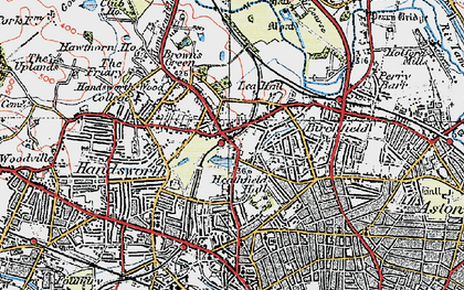 Old map of Handsworth Wood in 1921