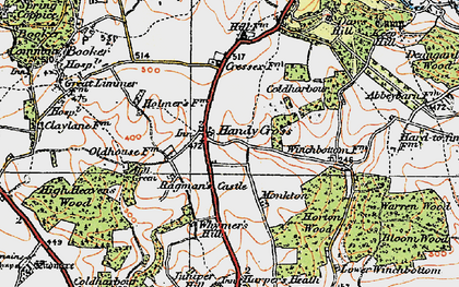Old map of Handy Cross in 1919