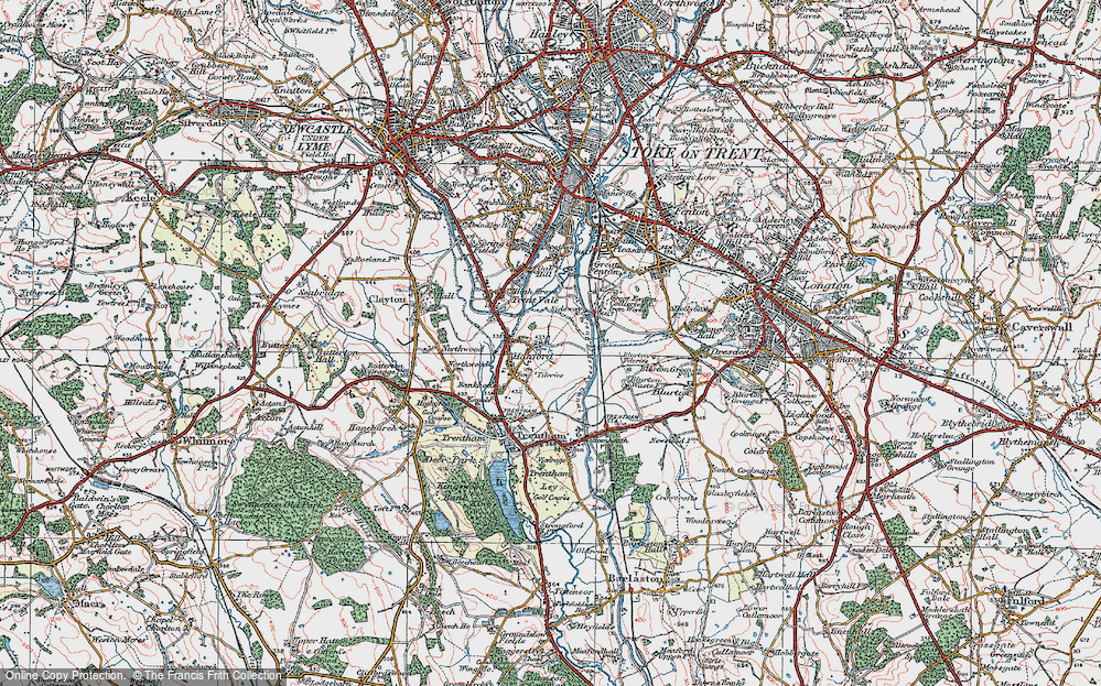 Old Map of Hanford, 1921 in 1921