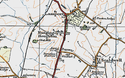 Old map of Hanging Houghton in 1919