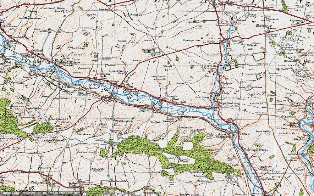 Old Map of Historic Map covering Ballington Manor in 1919