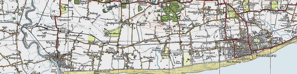 Old map of Highdown Hill in 1920