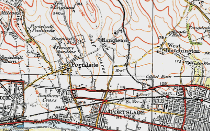 Old map of Hangleton in 1920