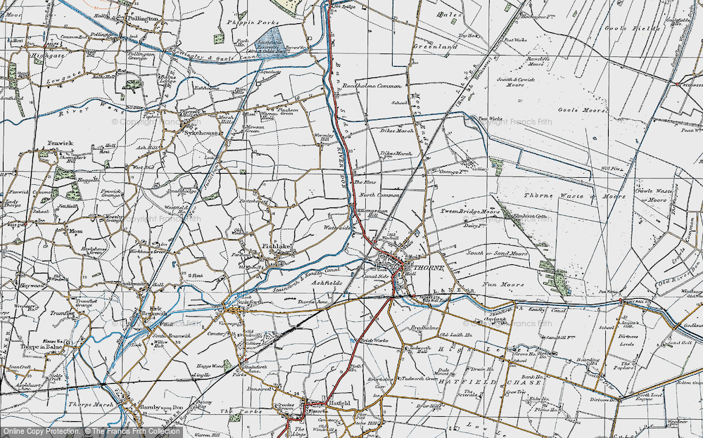 Old Map of Historic Map covering Elms, The in 1924