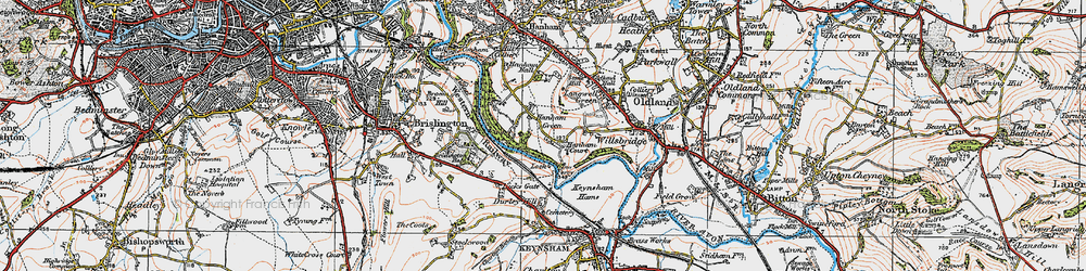 Old map of Hanham Green in 1919