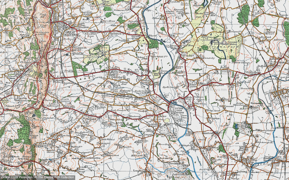 Old Map of Hanley Castle, 1920 in 1920