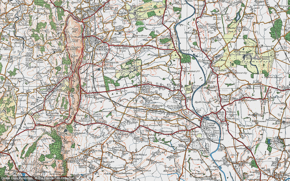 Old Map of Hanley Swan, 1920 in 1920