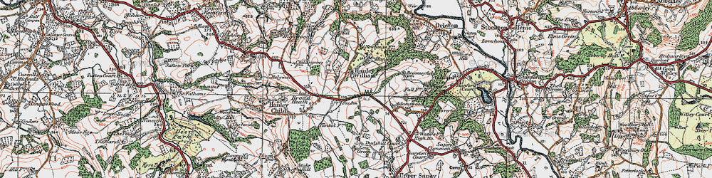Old map of Hanley William in 1920