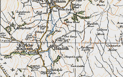 Old map of Winterburn Moor in 1924