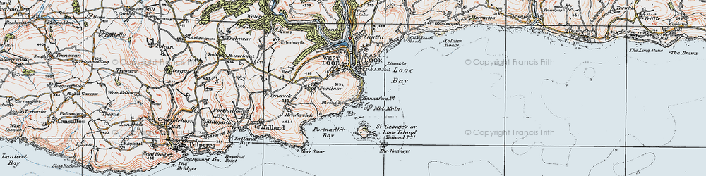 Old map of Hannafore in 1919