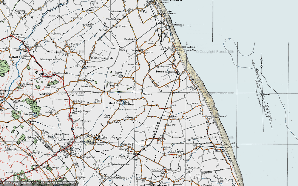 Old Map of Hannah, 1923 in 1923