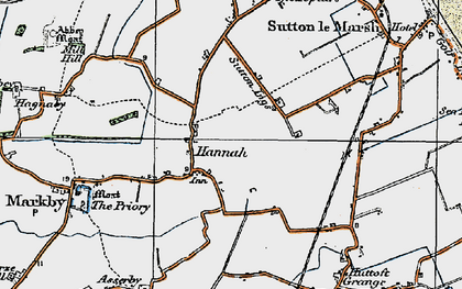 Old map of Hannah in 1923
