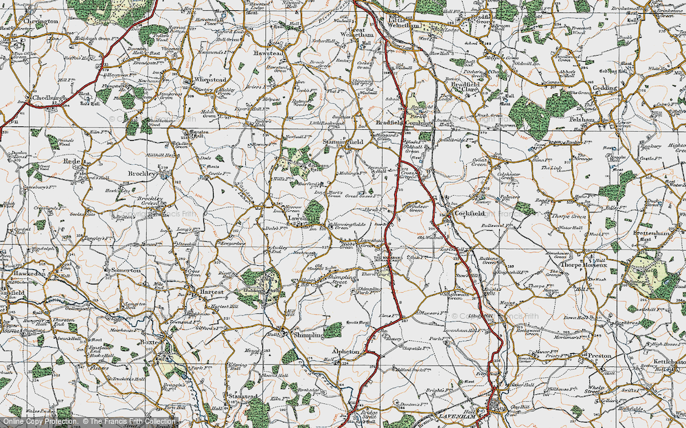 Old Map of Hanningfields Green, 1921 in 1921