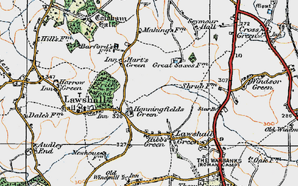 Old map of Hanningfields Green in 1921