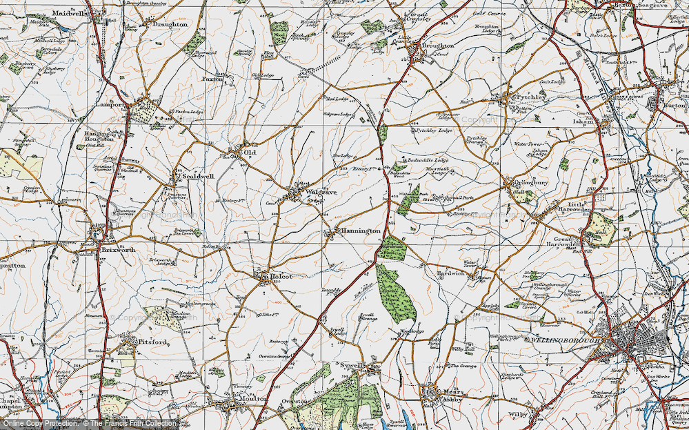 Old Map of Historic Map covering Badsaddle Wood in 1919