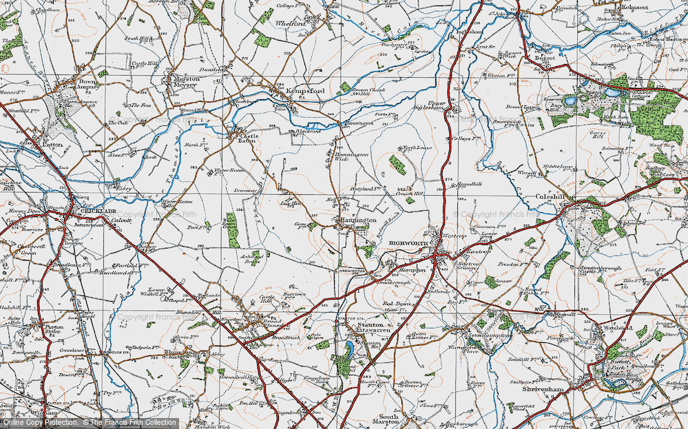 Old Map of Hannington, 1919 in 1919