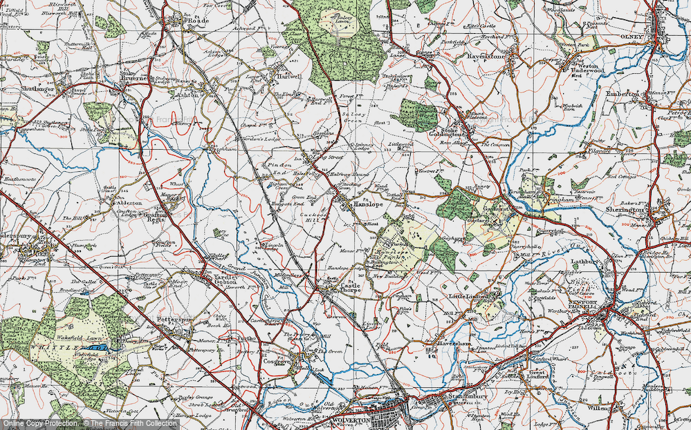 Old Map of Historic Map covering Bullington End in 1919
