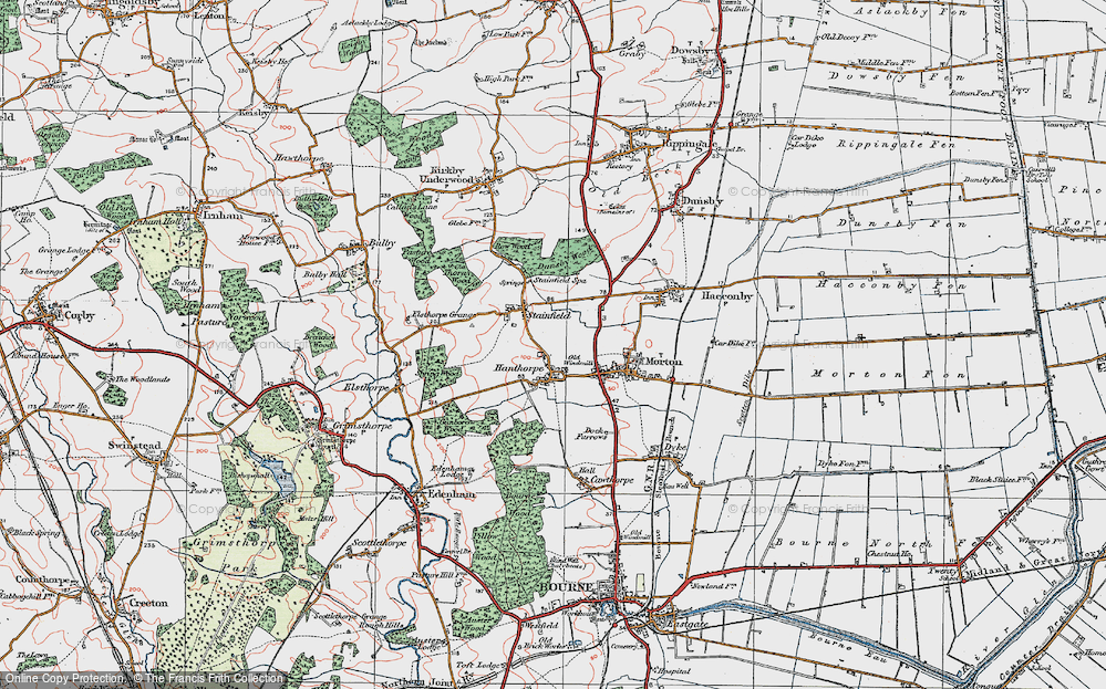 Old Map of Hanthorpe, 1922 in 1922