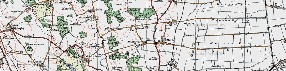 Old map of Hanthorpe in 1922
