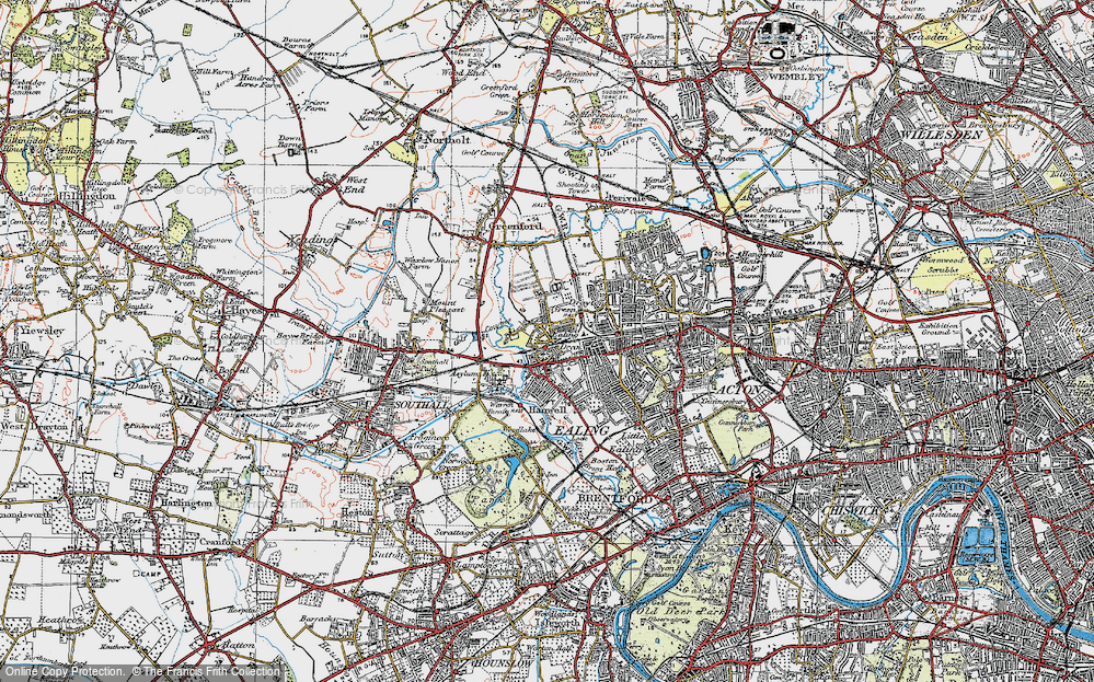 Old Map of Hanwell, 1920 in 1920