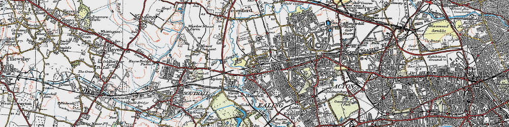 Old map of Hanwell in 1920