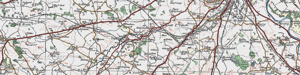 Old map of Hanwood in 1921
