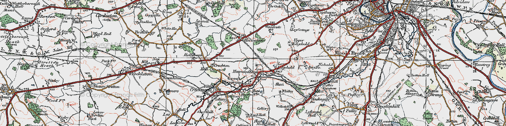 Old map of Hanwood Bank in 1921