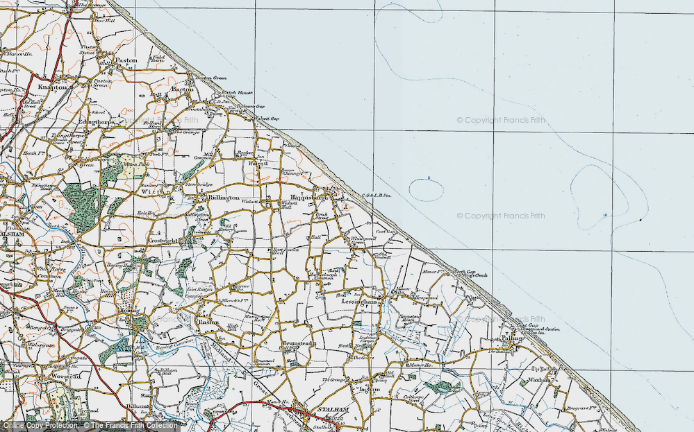 Old Map of Happisburgh, 1922 in 1922