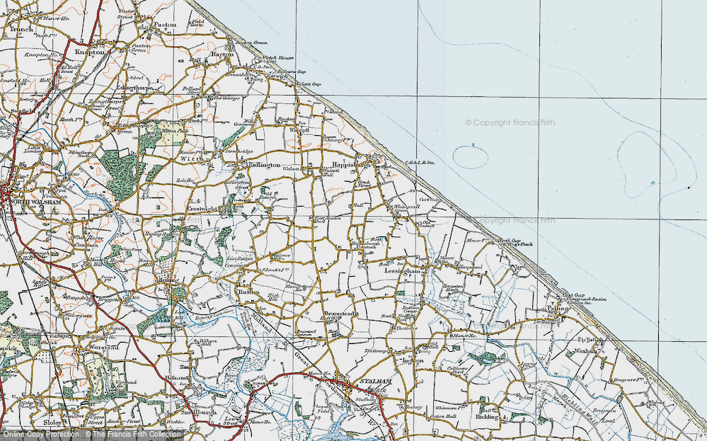 Old Map of Happisburgh Common, 1922 in 1922