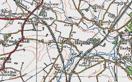 Old map of Hapton in 1922