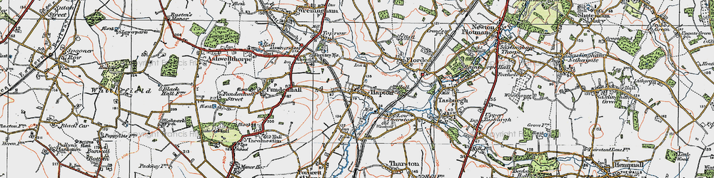 Old map of Hapton in 1922