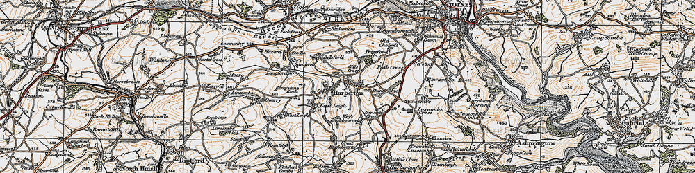 Old map of Harberton in 1919