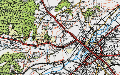 Old map of Harbledown in 1920