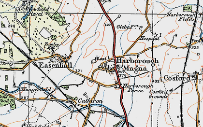 Old map of Harborough Magna in 1920