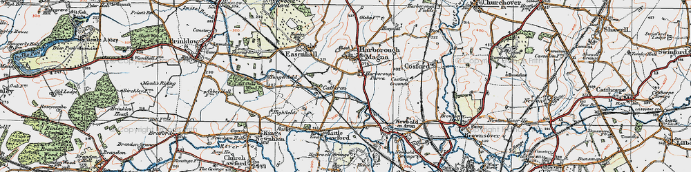 Old map of Harborough Parva in 1920