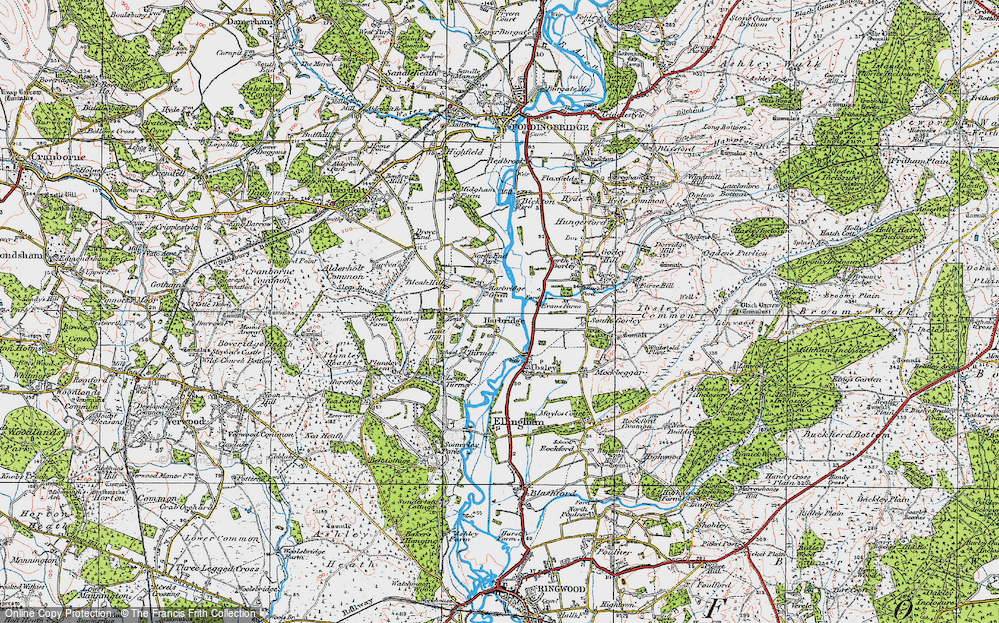 Old Map of Harbridge, 1919 in 1919