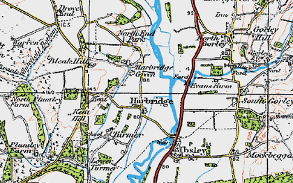 Old map of Harbridge in 1919