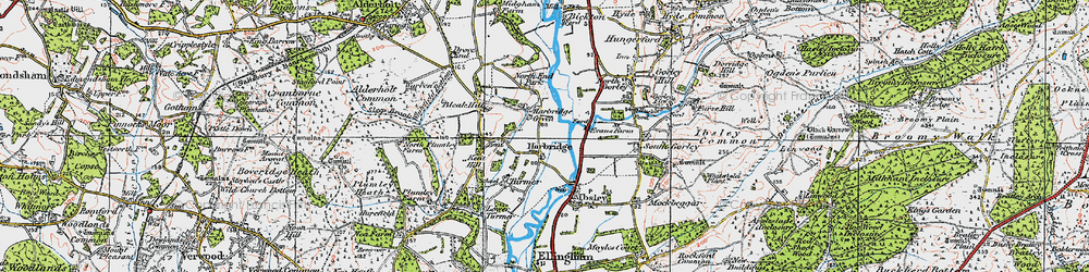 Old map of Harbridge Green in 1919