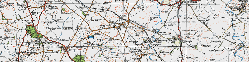Old map of Harbury in 1919