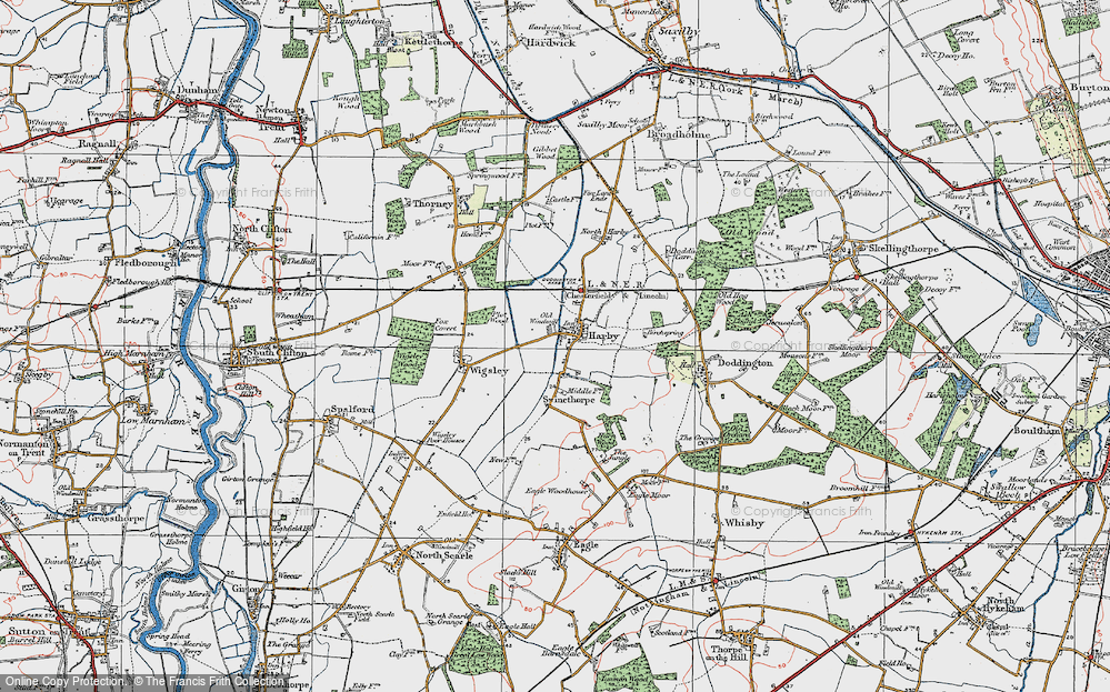 Old Map of Harby, 1923 in 1923
