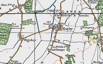 Old map of Harby in 1923