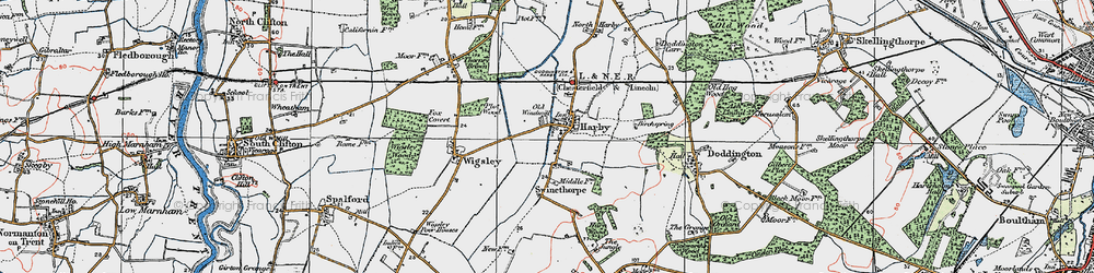 Old map of Harby in 1923