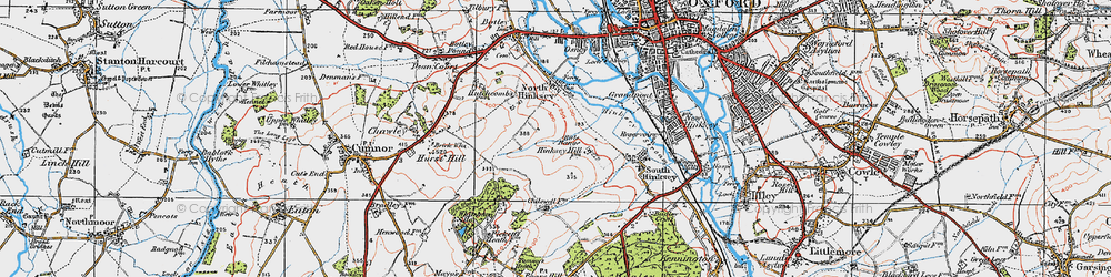 Old map of Harcourt Hill in 1919