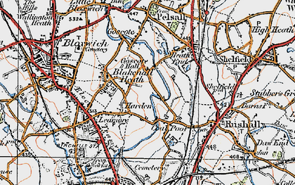 Old map of Harden in 1921