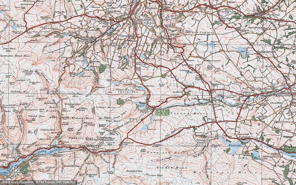 Old Map of Harden, 1924 in 1924
